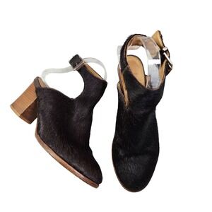 Thakoon Addition Womens Calf Hair Sling Back Bootie Size EU 37 US 6.5 Dark Brown